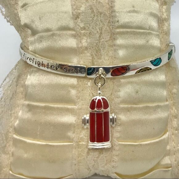Fireman Blessing Enamel Charm Bracelet Sil… - Picture 8 of 14